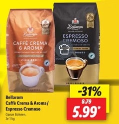 Bellarom Caffee Crema &amp; Aroma 1 kg für 4,29€ bis 5,99€ (je nach Region)