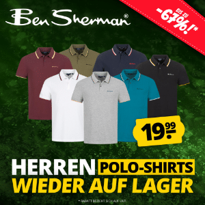 Ben Sherman Herren Polo-Shirts für je 19,99€ zzgl. Versand 👕 15 versch. Farben