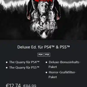 THE QUARRY (Deluxe Edition) 👻 Survival-Horror-Videospiel 👻 (PS4/PS5) für 12,74€ (statt 84,99€)