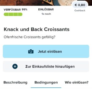 Marktguru: 0,80 Euro für Knack und Back Crossaints