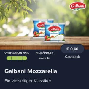0,40€ Cashback auf Galbani Mozarella bei Marktguru