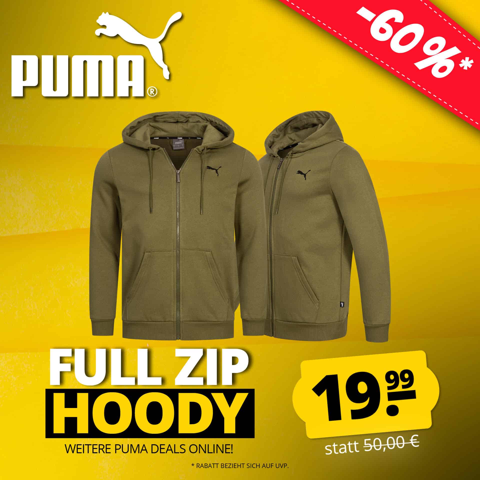 👕 PUMA Essential Full Zip Herren Kapuzen Sweatshirt für 23,94€