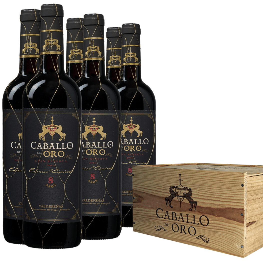 Thumbnail 🍷 6x Caballo d'Oro Valdepeñas DO Gran Reserva Holzkiste für 44,99€ (statt 65€)