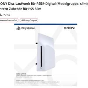 SONY Disc Laufwerk für PS5-Digital Edition-Konsolen (CFI 2000 Modellgruppe – Slim) für 79,99€ statt 97,98€