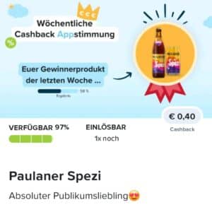 0,40€ Cashback auf Paulaner Spezi bei Marktguru & Edeka App (evtl. regional)