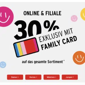❤️ Ernsting's Family: 30% auf das gesamte Sortiment