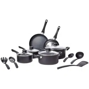 Amazon Basics 15-teiliges Kochgeschirr mit Antihaftbeschichtung inkl. Töpfe, Pfannen, Zubehör - 40% Rabatt! 🤩