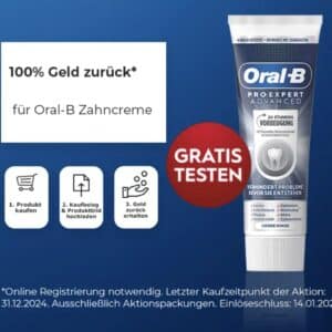 Oral-B Pro Expert Advanced Zahncreme gratis testen! 🪥