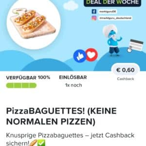 0,60€ Cashback auf Pizzabaguettes bei Marktguru & Angebot Kaufland