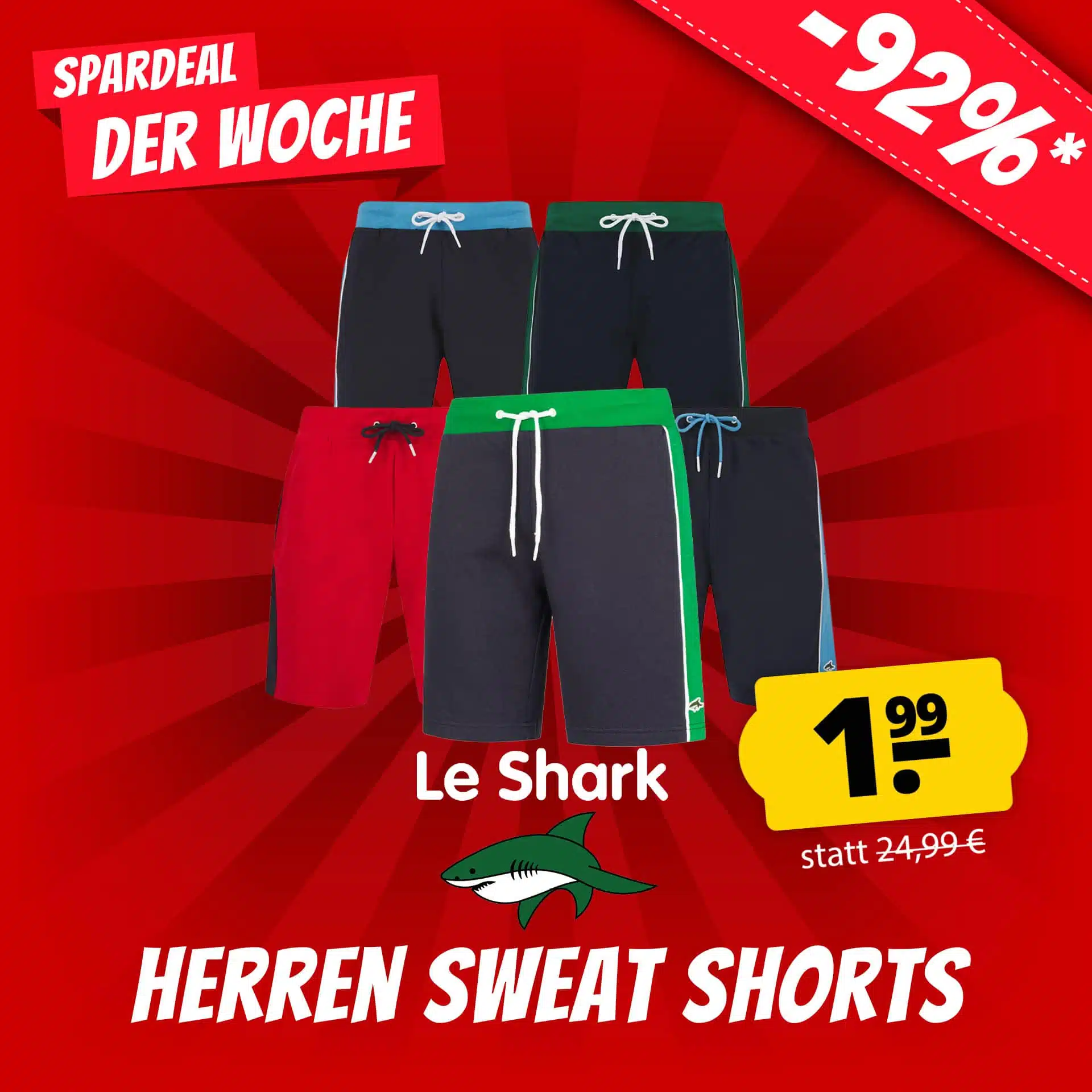 Thumbnail 🦈 Le Shark Sweatshorts für nur 1,99€ (zzgl. Versand | entfällt ab 50€)
