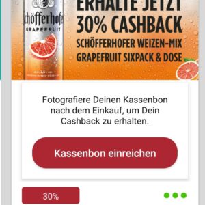 30% Cashback auf Schöfferhofer Weizen-Mix Grapefruit Sixpack & Dose bei scondoo