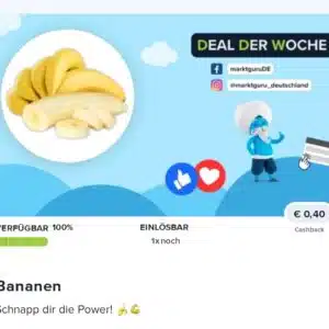 0,40€ Cashback auf Bananen bei Marktguru