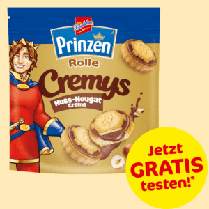 Prinzen Rolle Cremys Nuss-Nougat gratis testen! 🤩 Nur noch kurze Zeit! 🚀