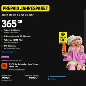 Prepaid Jahrespaket bei Congstar