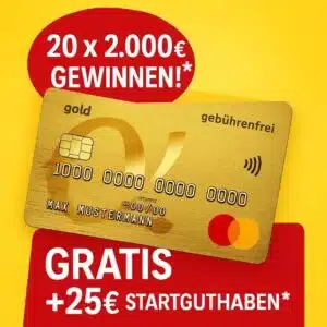 25€ Startguthaben + 100% gebührenfreie Advanzia Mastercard Gold Jubiläumsaktion 🎉