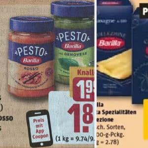 Rewe: funktioniert nicht: Barilla Pesto & Collezione für 0,24€