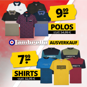 Lambretta T-Shirts ab 7,99€ & Polo-Shirts ab 9,99€ bei SportSpar