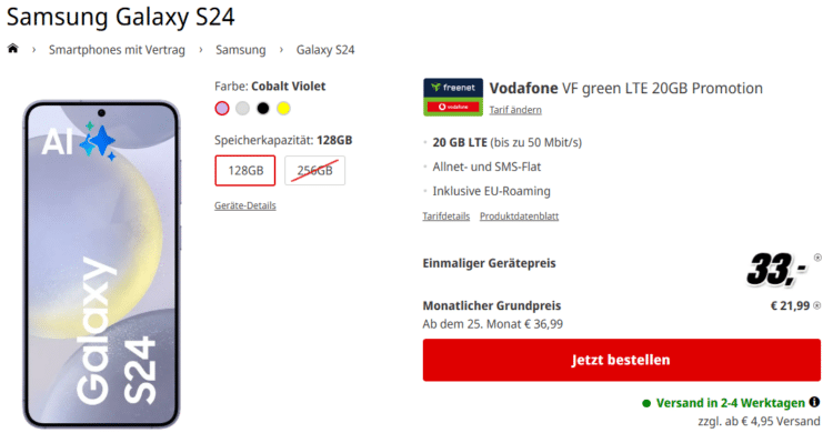 Samsung Galaxy S24 Handytarif