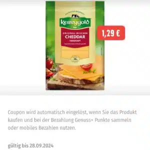 Kerrygold Käse für 1,29€ mit der Edeka App