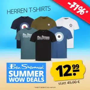 Ben Sherman Herren T-Shirts für 12,99€ im SportSpar-Sale 🎯 30 verschiedene Shirts