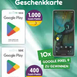 Netto: Extra Deutschland Card Punkte auf Google Play Geschenkkarten & Chance auf Google Pixel 9