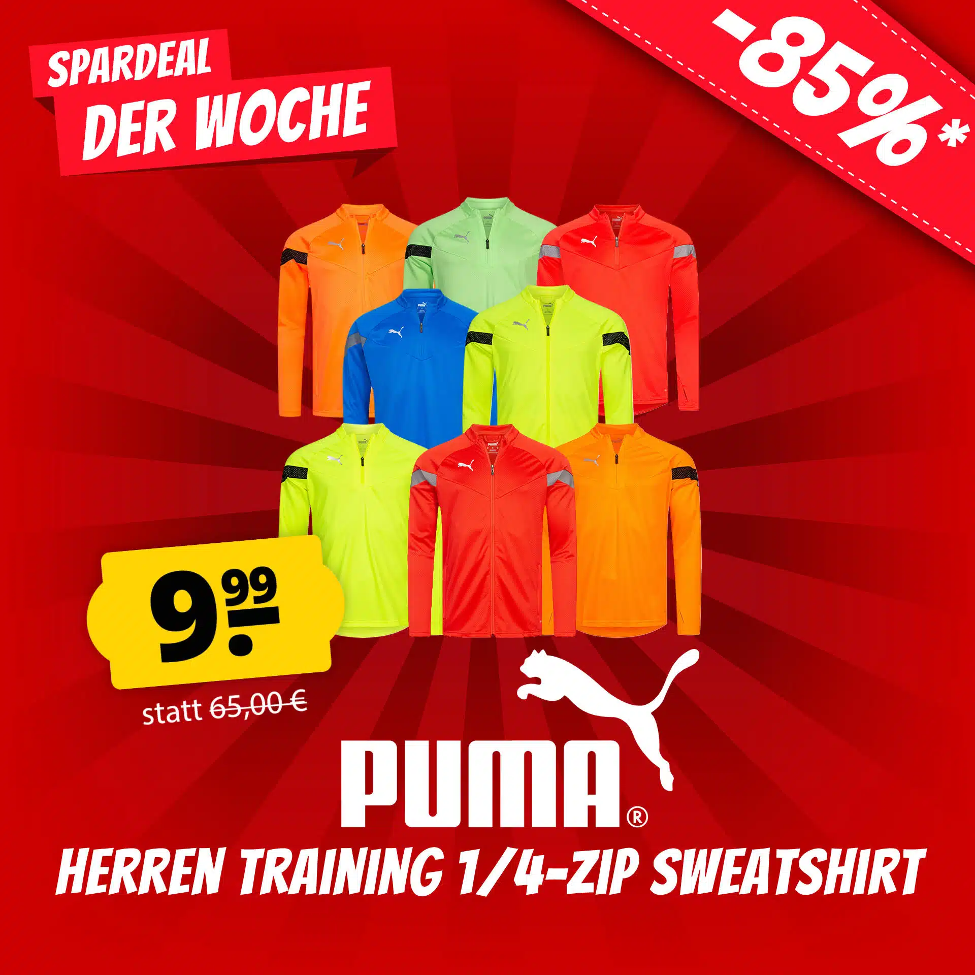 Thumbnail PUMA teamFINAL 1/4 Zip Herren Sweatshirt ✅ 9 verschiedene Farben zur Auswahl