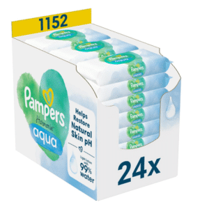 😊 24 x 48 Stück (= 1.152 Tücher) Pampers Feuchttücher Harmonie aqua für 23,37€ (statt 38,32€)