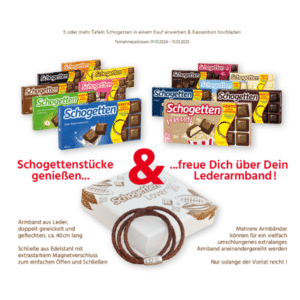 Gratis Lederarmband nach Kauf von min. 5x Schogetten 🤩🍫
