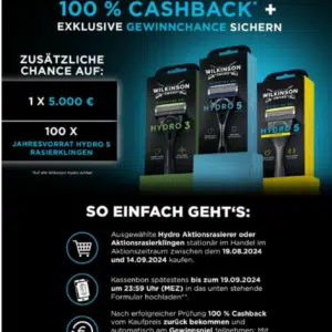 Hydro Aktionsrasierer oder Aktionsrasierklingen cashback