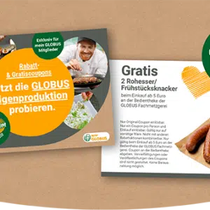Kostenlose Produkte aus Metzgerei und Bäckerei bei Globus (Couponheft)