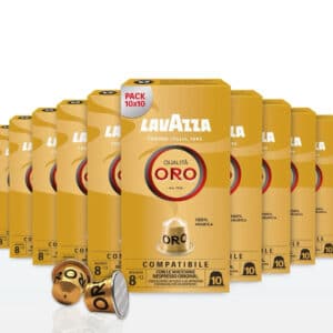 Lavazza Qualità Oro, Arabica-Bohnen mit fruchtig-floralem Geschmack, 10 x 10 Kapseln für 13 45€(statt 30,90€)