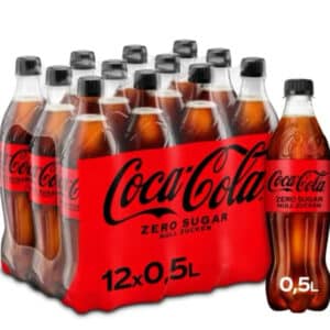 Coca-Cola Zero Sugar, Koffeinhaltiges Erfrischungsgetränk - null Zucker und ohne Kalorien, 12 x 500 ml für 8,53€ (statt 14,40€)