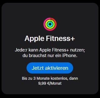 Bis zu 3 Monate Apple Fitness+ kostenlos testen
