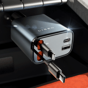 LISEN 69W einziehbares USB-C Schnellladegerät fürs Auto – für 4 Geräte gleichzeitig! 🚀 30% Ersparnis! 🫨