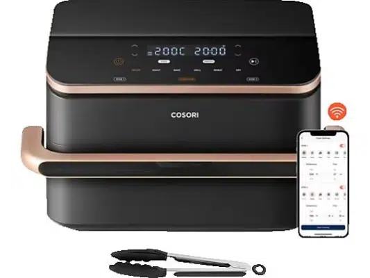 COSORI CAF-TF101S-AEUR 8-in1DualBlaze TwinFry™, 2 Kammern Aifryer, 10 Liter Heißluftfritteuse 2800 Watt Schwarz/Kupfer