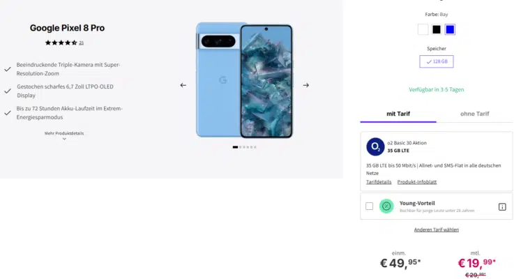Google Pixel 8 Pro Handytarif