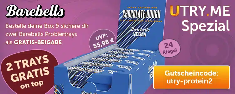 24 PRoteinriegel in blauer Verpackung; 2 Trays geschenkt