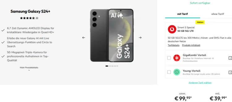 Samsung Galaxy S24+ Handytarif