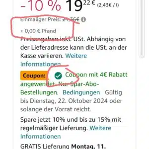 Pfandfehler: 6 Euro und Sonderrabatt mitnehmen