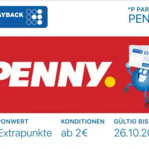 PENNY 50 EXTRA PUNKTE & 1€ Coupon ab 2€ bis 26.10.2024