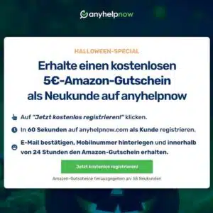 GRATIS 5€ Amazon.de-Gutschein bei Registrierung bei anyhelpnow