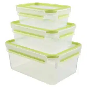 Emsa Food Clip & Close 3er Set (0,55L, 1,0L & 2,2L) Frischhaltedosen