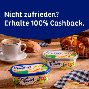 Saint Hubert Gourmet Mischstreichfett gratis bei Unzufriedenheit - „Zufrieden oder Geld zurück!“