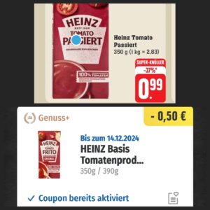 Heinz Tomato Frito für 49 ct -, statt 1,35 Euro,- eventuell regional ( Süd/West)