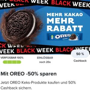 50% Cashback auf Oreo Keks bei marktguru
