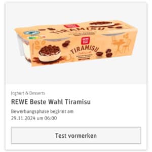 REWE Produkttest - REWE Beste Wahl Tiramisu