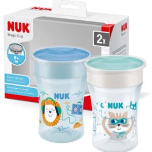 NUK Magic Cup Trinklernbecher 8&#043; Monate 230 ml in Farbe blau für 10,70€ (statt 20,99€)