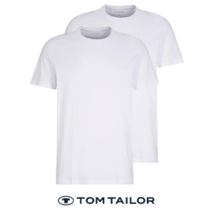 🚀 Nur 5,65€ pro T-Shirt 🤩 TOM TAILOR Herren Crewneck T-Shirt im Doppelpack in Weiß für 11,29€ (statt 21€)