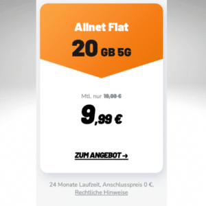 20GB / 40GB / 50GB 5G Telekom Allnet für nur 9,99€/ 14,99€ / 19,99/Monat (mtl. kündbar mgl. | klarmobil Telekom)