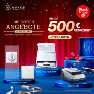 ECOVACS Black Week Sales am Amazon Black Friday 🌬️ DEEBOT T30S PRO Staub-& Wischsauger mit KI für 699€ (statt 991€)